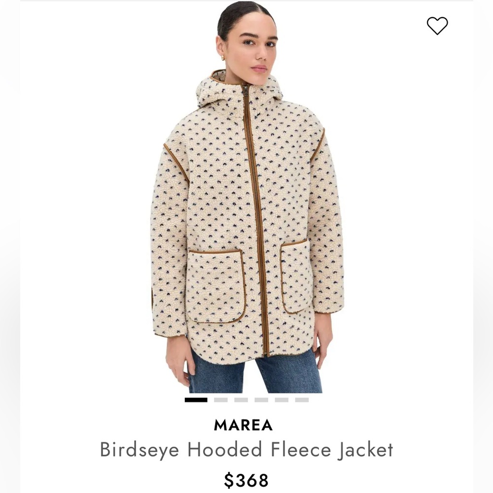 NWT MAREA Birdseye Hooded Fleece Jacket